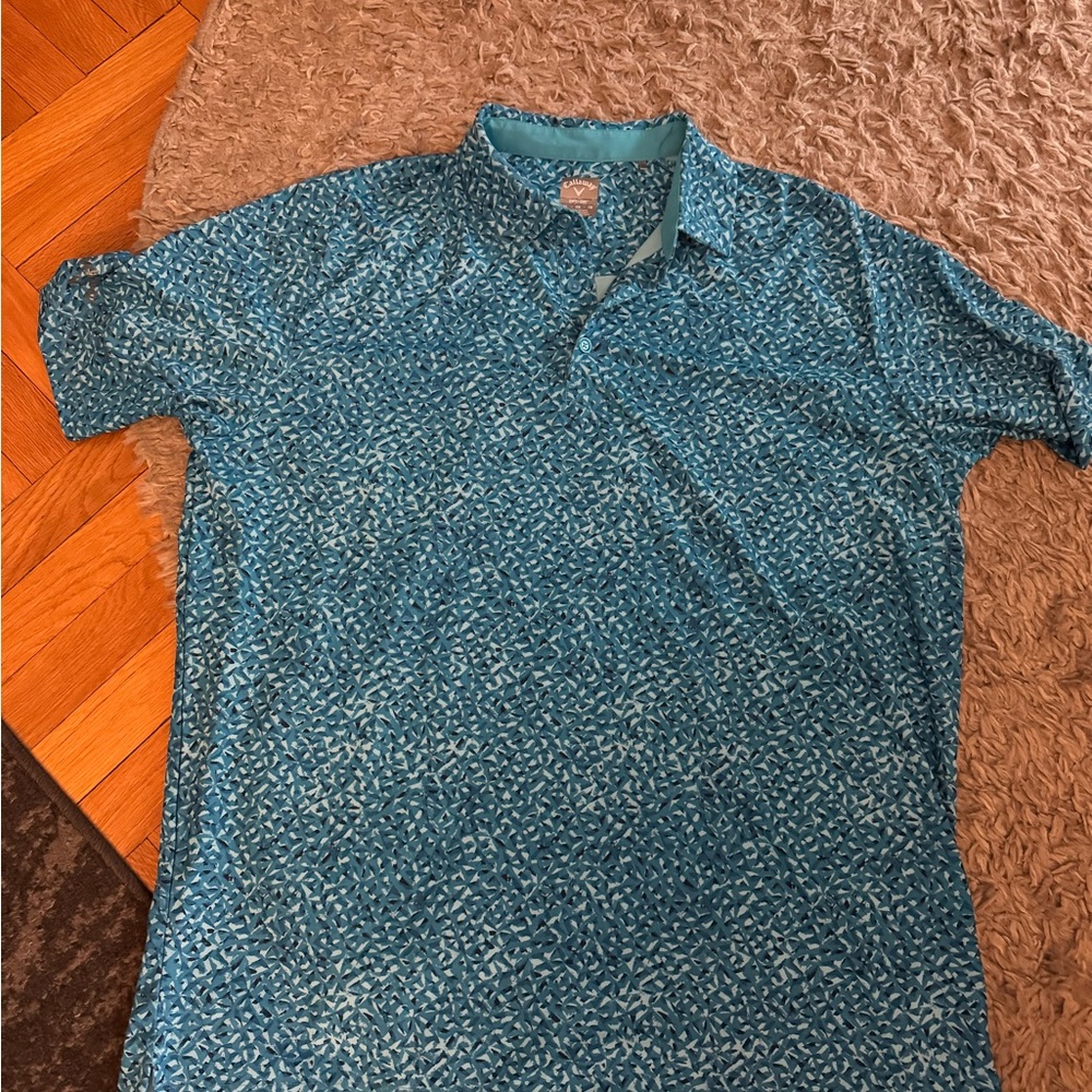 Men's Blue Patterned Polo